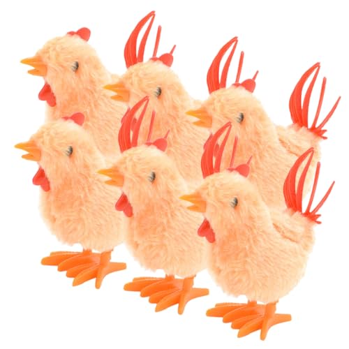 Supvox 6 Stück Teiliges Aufziehspielzeug Kleine Springende Plüschküken Wind up für Kleinkinder Kinderparty Dekoration Kuscheltier von Supvox