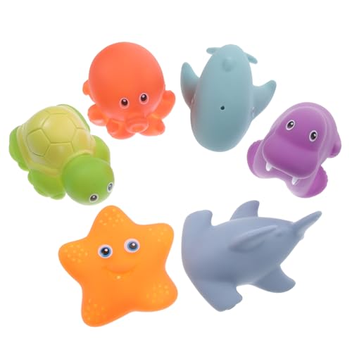 Supvox 6 Stück Teiliges Badewannenspielzeug mit Temperaturveränderndem Design Wasserspritzende Cartoon Tiere für Sicheres und Lustiges Badespielzeug für Junge Mädchen und Kleinkinder von Supvox