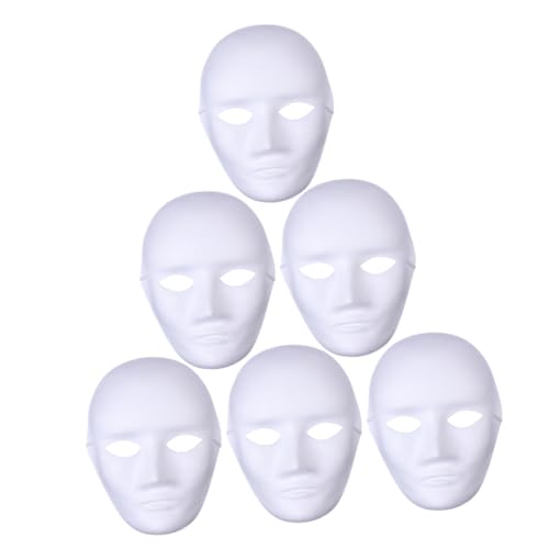 Supvox 6 Stück Teiliges Blanko Papiermasken zum Basteln Handbemalte Masken für Partys Halloween und Kreative Diy Projekte für Erwachsene von Supvox