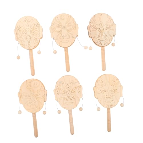 Supvox 6 Stück Teiliges DIY Holzspielzeug Peking Masken Design Trommel für Unbemalt für Kreative Bastelprojekte und Musikalische Aktivitäten Fördert Soziale Fähigkeiten und Kulturelles Supvox 6 Stück Teiliges DIY Holzspielzeug Peking Masken Design Trommel für Unbemalt für Kreative Bastelprojekte und Musikalische Aktivitäten Fördert Soziale Fähigkeiten und Kulturelles von Supvox