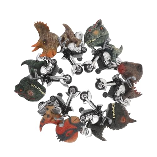 Supvox 6 Stück Teiliges Dinosaurier Rückziehauto Set Robuste Dinosaurier Motorräder mit Trägheitsantrieb Batteriefreies Lernspielzeug für Drinnen und Draußen Pädagogische Fahrzeuge für von Supvox