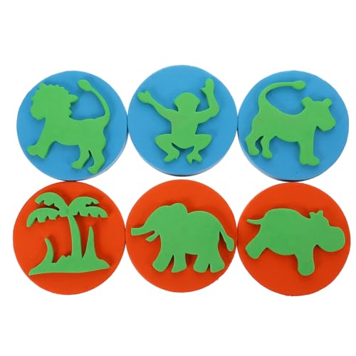 Supvox 6 Stück Teiliges Eva Tierhand Stempelset für Kleinkinder Weiche Kreative Frühförderung Fördert Malen Zeichnen Fantasie und Feinmotorik für Kinderkunstprojekte von Supvox