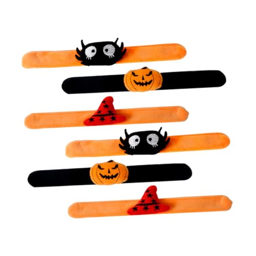 Supvox 6 Stück Teiliges Halloween Slap Armband mit Kürbis Hexenhut und Spinnenmotiv Leichte Schnapparmbänder für Kinderparty Langlebig Sicher und Bequem Party Mitgebsel für Jungen und Supvox 6 Stück Teiliges Halloween Slap Armband mit Kürbis Hexenhut und Spinnenmotiv Leichte Schnapparmbänder für Kinderparty Langlebig Sicher und Bequem Party Mitgebsel für Jungen und von Supvox