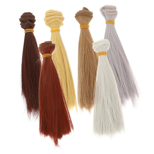 Supvox 6 Stück Teiliges Hochtemperatur Synthetik Puppenperücken Glatt Gerade Haarverlängerungen für DIY Puppen Reparatur und Styling Zubehör Supvox 6 Stück Teiliges Hochtemperatur Synthetik Puppenperücken Glatt Gerade Haarverlängerungen für DIY Puppen Reparatur und Styling Zubehör von Supvox