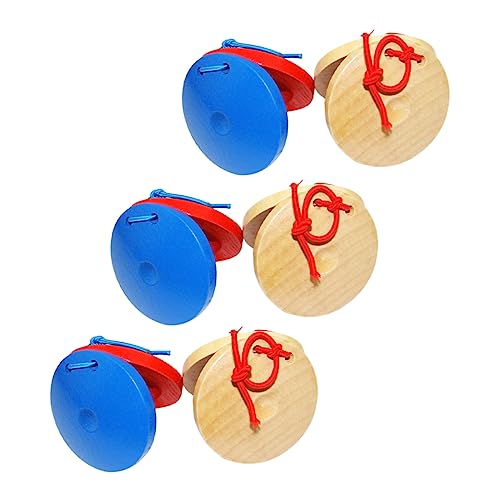 Supvox 6 Stück Teiliges Kastagnetten aus Musikinstrumente für Frühe Musikbildung Farbenfrohes Schlaginstrument für Musikalische Interaktion und Sensorische Entwicklung von Supvox