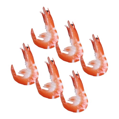 Supvox 6 Stück Teiliges Künstliche Garnele Modell Realistische Simulation von Meeresfrüchten für Dekoration Küche Fotografie Fake Food Deko für Zuhause Veranstaltungen von Supvox
