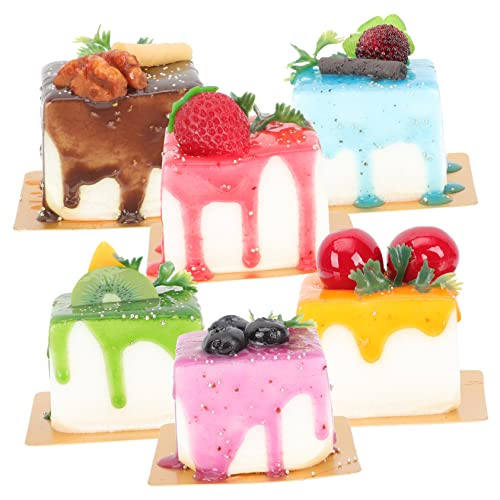 Supvox 6 Stück Teiliges Künstliches Kuchenmodell Realistische Fake Desserts Magnetische Deko Requisiten für Fotografie Küchen Dekoration Kuchenladen Schaufenster Zufällige Farbe von Supvox