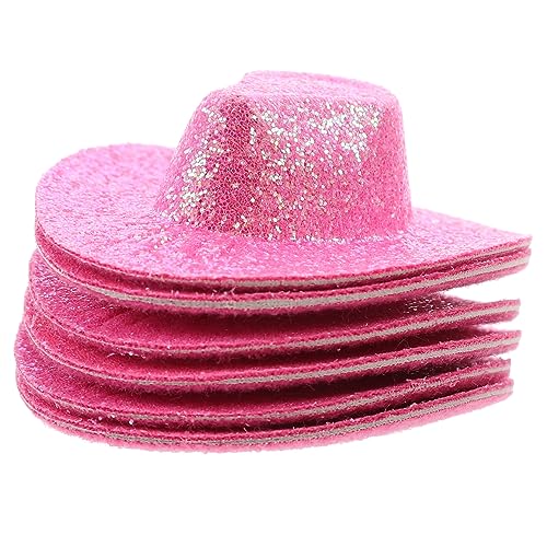 Supvox 6 Stück Teiliges Mini Cowgirl Hüte Kleine Western Party Dekoration Puppenhaus Zubehör Rosa Mini Hüte für DIY Basteln und Festliche Anlässe von Supvox