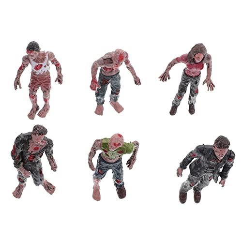 Supvox 6 Stück Teiliges Mini Zombie Puppenset Terror Corpse Dolls für Halloween Dekoration und Party Requisiten Langlebige Plastikfiguren mit Realistischen Details Gruselige Tisch und von Supvox