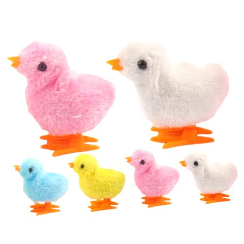 Supvox 6 Stück Teiliges Plüsch Küken Aufziehspielzeug Lustige Wind Up Hühner Springende Uhrwerksfiguren für Kleinkinder Jahre Buntes Interaktives Kinderspielzeug für Ostern und Supvox 6 Stück Teiliges Plüsch Küken Aufziehspielzeug Lustige Wind Up Hühner Springende Uhrwerksfiguren für Kleinkinder Jahre Buntes Interaktives Kinderspielzeug für Ostern und von Supvox