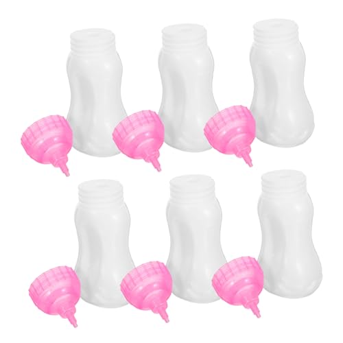 Supvox 6 Stück Teiliges Puppenfläschchen aus Bruchsicherem Pe Realistische Mini Nuckelflaschen Bunten Farben und Langlebig als Puppenzubehör für Mädchen zum Rollenspiel von Supvox