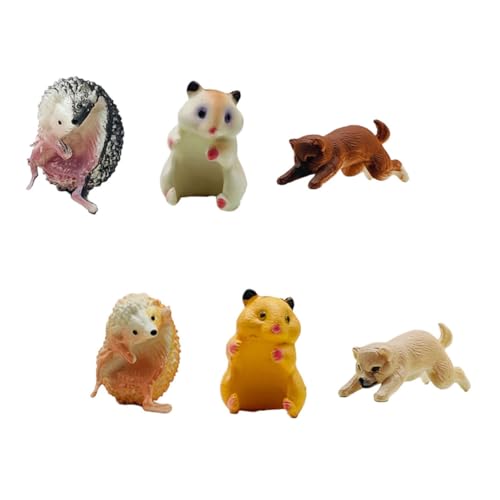 Supvox 6 Stück Teiliges Realistische Tierfiguren Igel und Hamster Cup Edge Dekoration Charmante Tassenrand Anhänger Sammelobjekte für Teetassen und von Supvox