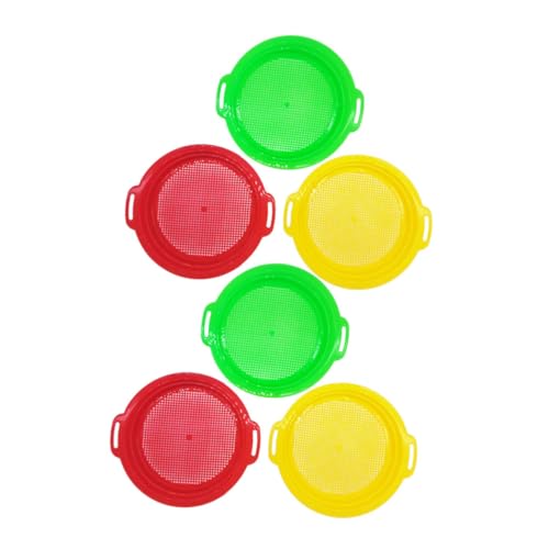 Supvox 6 Stück Teiliges Sandspielzeug Strand Sand Sifter aus Robustem Kunststoff Bunte Sandsiebe für Jungen und Mädchen Fördert Kreatives und Soziale Interaktion Am Strand von Supvox