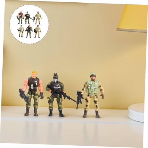 Supvox 6 Stück Teiliges Soldatenmodell Hochwertigem Kunststoff Realistische Militärfiguren für Sichere für Fantasievolles Rollenspiel und Interaktives von Supvox