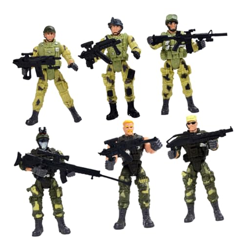 Supvox 6 Stück Teiliges Special Forces aus Kunststoff Interaktive Militärsoldaten Modelle mit Verschiedenen Posen Pädagogisch für Ab Jahren Fördert Hand Auge koordination und Fantasie von Supvox