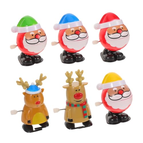 Supvox 6 Stück Teiliges Wind-up Weihnachtsfiguren mit mechanischem Lustige Santa und Rentier Spielzeuge Batterielose Sichere Partyfüllungen Supvox 6 Stück Teiliges Wind-up Weihnachtsfiguren mit mechanischem Lustige Santa und Rentier Spielzeuge Batterielose Sichere Partyfüllungen von Supvox