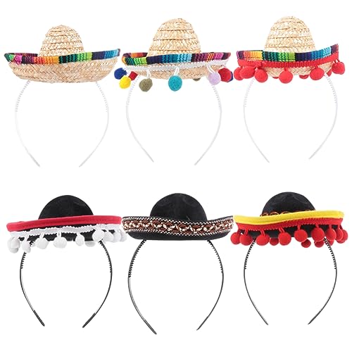 Supvox 6 Stücke Mexikanischer Hut Haar Hoops Kleiner Sombrero Kopfbedeckung für Kinder und Erwachsene Festival Haarschmuck Partyhut Stirnbänder für Mexikanische Themenpartys Supvox 6 Stücke Mexikanischer Hut Haar Hoops Kleiner Sombrero Kopfbedeckung für Kinder und Erwachsene Festival Haarschmuck Partyhut Stirnbänder für Mexikanische Themenpartys von Supvox