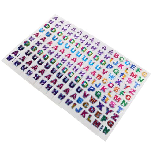 Supvox 60 Blatt Glänzende Buchstabenaufkleber Für Kinder, Glitzernde Alphabet-Aufkleber Für Schulprojekte, Heimdekoration Und Grußkarten, Bunt Und Lustig, Einfach Anzubringen Und Zu von Supvox