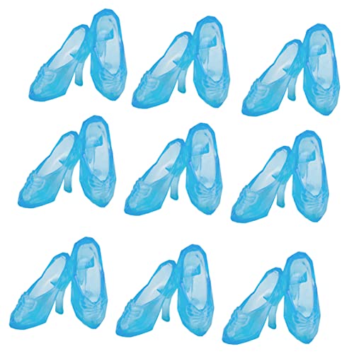 Supvox 60 Paare Mini-kristallhausschuh Schuhe Miniaturen Hoch Puppe High-Heel-dekore Tun So, Als Würden Sie Requisiten Kinderspielzeug Kristall Schuh Blue Plastik von Supvox