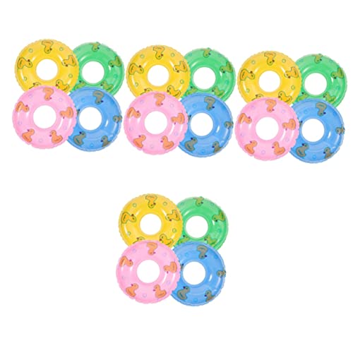 Supvox 60 Stck Teiliges Miniatur Schwimmring Bunte Aufblasbare Deko Modelle Schwimmfähige Mini Ringe für Puppenhäuser DIY Zubehör Vielseitige Kinderparty und Zufällige Zufällige Farbe von Supvox