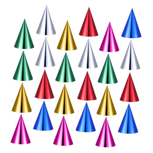 Supvox 60 Stück Teiliges Metallic Geburtstagshüte für Bunte Papier-kegelhüte mit Elastischem Band Leichte Partyhüte zum Basteln und Feiern für Kindergeburtstage und Festliche Anlässe von Supvox