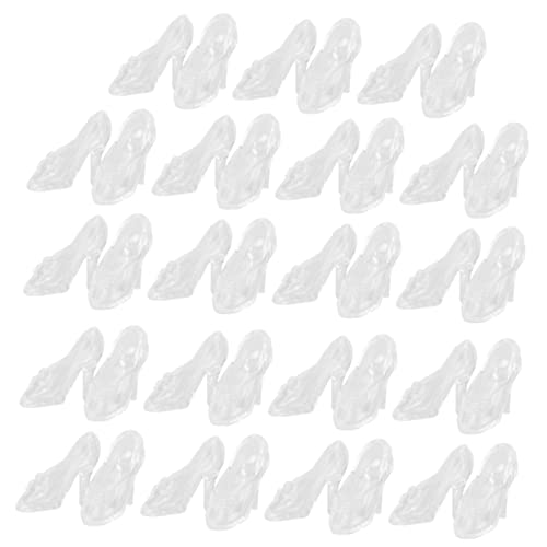 Supvox 60Paare Kristallschuh Mini Transparente Kristallschuhe Für Puppenhaus Zubehör Exquisite Mini Schuhe Home Accessory Perfektes Für Kreative DIY Projekte von Supvox