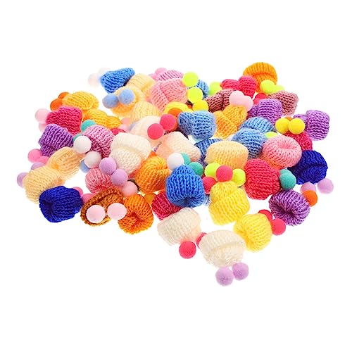 Supvox 60Stücke Mini Strickmützen Aus Wollgarn DIY Puppenmützen Zur Dekoration Wiederverwendbare Mini Hüte Für Weinflaschen Und Kreative Bastelprojekte von Supvox