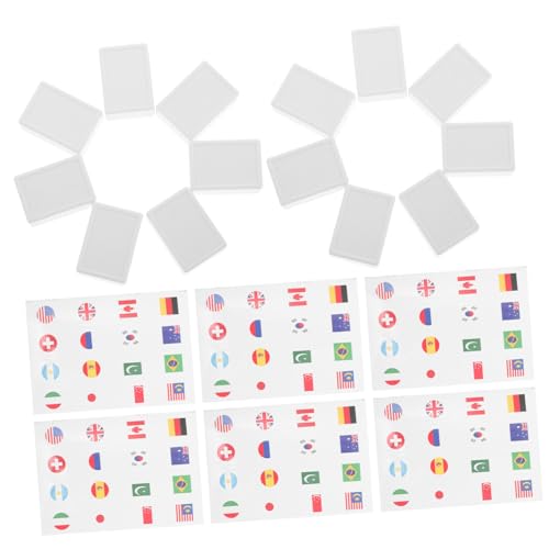 Supvox 65 Stück Teiliges Mahjong Spiel Nationalflaggen Wasserfeste Aufkleber Lernspiel für Kulturwissen Reisen und Partys für Zuhause und Schule von Supvox
