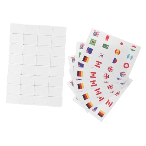 Supvox 65 Stück Teiliges Mahjong Spiel mit Kunststoff Flaggenstickern Verschleißfest und Langlebig Vereinfachte Regeln für Schnellen Spielspaß Einzigartige Flaggen Kombination für von Supvox