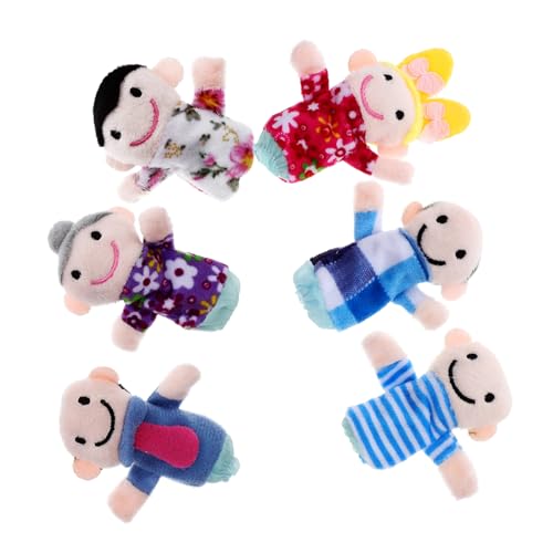Supvox 6Stücke Familien Handpuppen Cartoon Figuren Aus Hautfreundlichem Leicht Zu Reinigen Für Interaktives Geschichtenerzählen Und Kreative Rollenspiele Fördert Soziale von Supvox