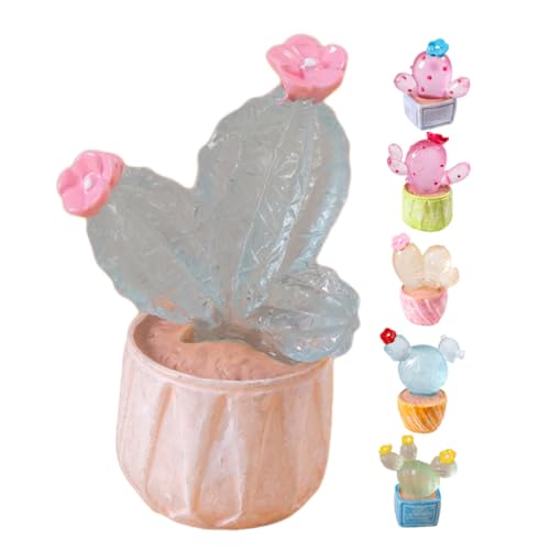 Supvox 6Stücke Kaktusfiguren Leuchtende Puppenhaus Dekoration Kreative Mini Kaktus Ornamente Für Regal Und Büro Deko Für Heim Und DIY Projekte von Supvox