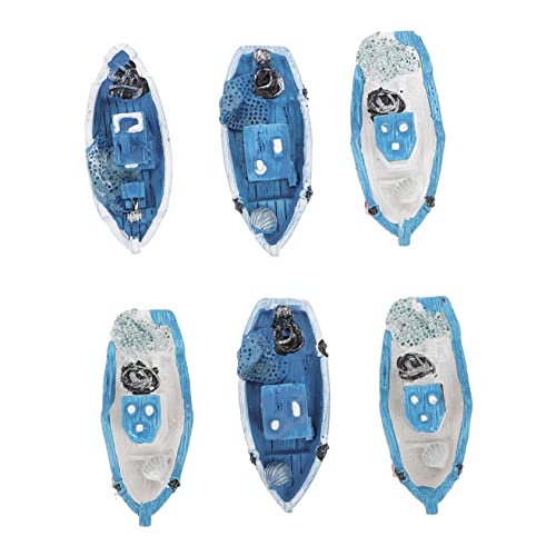 Supvox 6Stücke Mini Fischerboot Im Mediterranen Stil Resin Ornamente Für Garten Und Tischdeko Mini Accessoires von Supvox