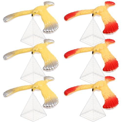 Supvox 6er-Pack Balance-Adler-spielzeuge: Balancierende Vögel aus Kunststoff mit Pyramidenständer – Pädagogisch Wertvolles Spielzeug für Den Schreibtisch im Büro von Supvox