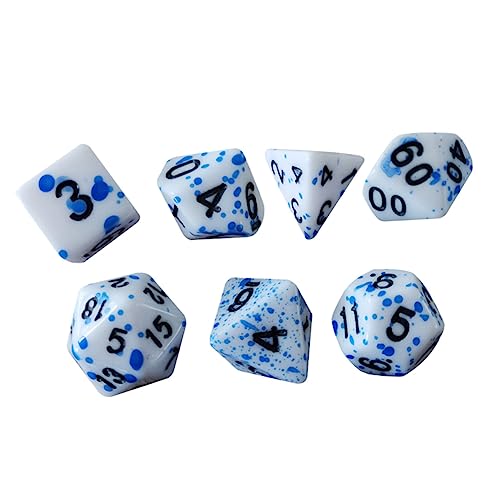 Supvox 7 Stück Laufen Gruppenwürfelsatz Blutwürfel Würfel für Rollenspiele lustige Würfelspiel-Requisiten Brettspiel Würfel Spielrequisiten Blutspritzerwürfel Acryl Blue von Supvox