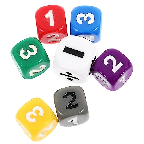 Supvox 7 Stück Lernspielzeug für Mathematik Zahlenwürfel Rollenspiel Würfelspielzeug Mathe lernwürfel für Zeichenwürfel Standard-Spielwürfel Kinderspielzeug Acryl von Supvox