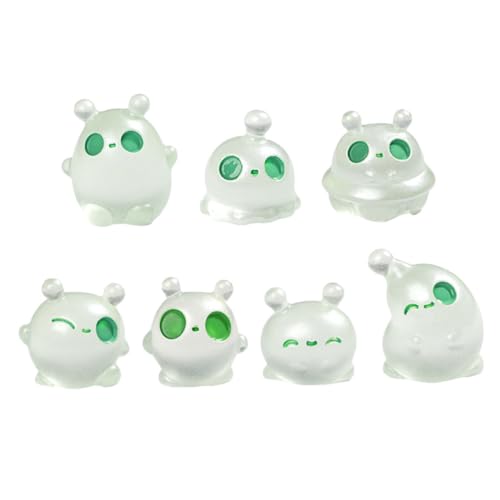Supvox 7 Stück Mini Alien kinderzimmer deko außerirdisches Zubehör Miniatur-Puppenhauszubehör leuchtende Figuren Außerirdische Figuren leuchtende kleine Miniaturfiguren Wohnkultur Harz von Supvox