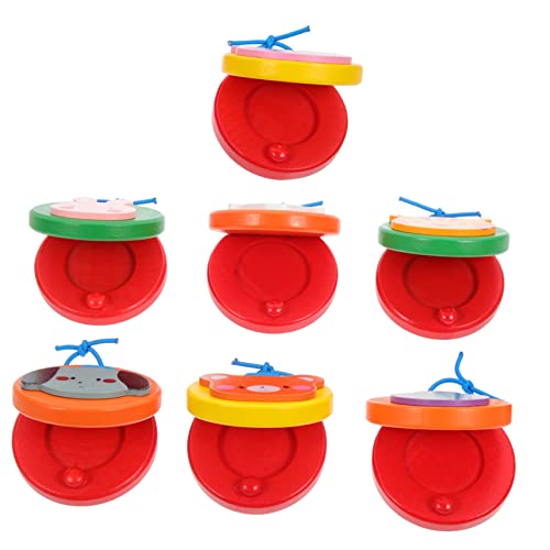 Supvox 7 Stück tierische Kastagnetten Musikalisches Babyspielzeug Kindermusikinstrument Kastagnetten für Kinderschlaginstrument Castanet - Vorschulspielzeug Holz von Supvox