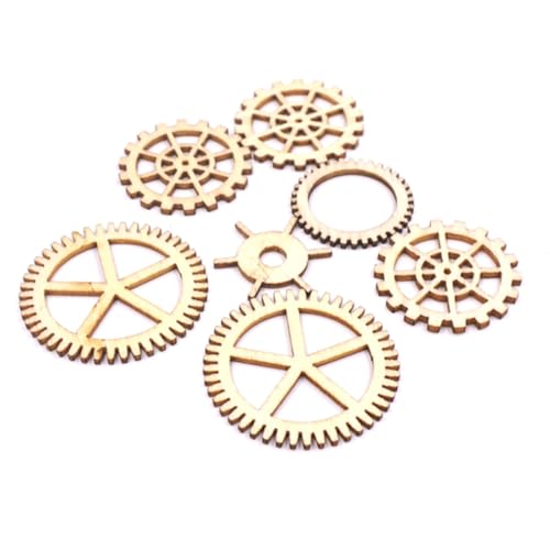 Supvox 72 Stück Holzornamente Modelle Dekorationen Outdoor Ornamente Holzgetriebe Modell DIY Getriebe Holzgetriebe Handwerk Khaki Bambus von Supvox