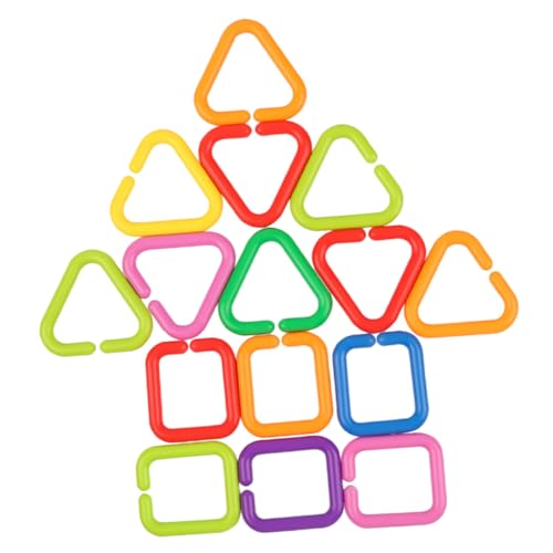 Supvox 75 Stück Teiliges Geometrisches Kettenringe babyspielzeug Farbenfrohe Lernspielzeuge für Kleinkinder Fördert Feinmotorik Form Farberkennung Robustes Sicheres Frühes von Supvox