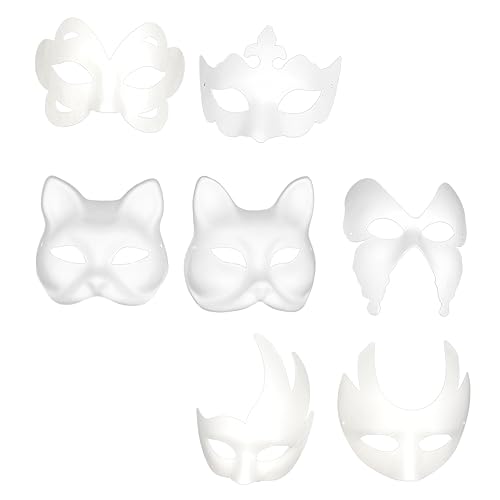 Supvox 7Stücke DIY Maske für Teiliges aus Weißem Malbare Gesichtsbedeckung für Tanz Ball Party und Schulaktivitäten für Kreative Bastelstunden und Supvox 7Stücke DIY Maske für Teiliges aus Weißem Malbare Gesichtsbedeckung für Tanz Ball Party und Schulaktivitäten für Kreative Bastelstunden und von Supvox