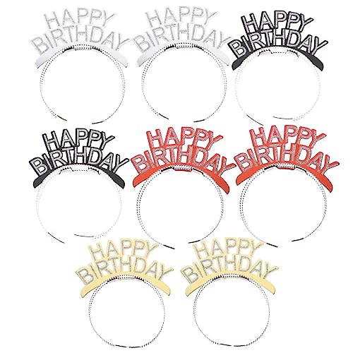 Supvox 8 Stück Geburtstagshut-Stirnband Party Mädchen Geburtstagsstirnbänder Geburtstagsstirnbänder Geburtstag Stirnbänder Kopfbedeckungen für Geburtstagsfeiern Urlaub Stirnbänder Papier von Supvox