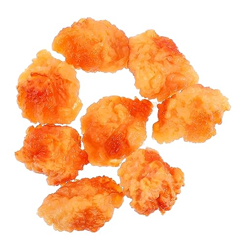 Supvox 8 Stück Hühner- Und Reisblumenmodell Hühnchen-Popcorn-Modelle Künstliche Nahrung Mini-simulationshuhn Künstliches Brathähnchen Miniatur-Huhn Simulationsfutter Simuliertes Huhn PVC von Supvox