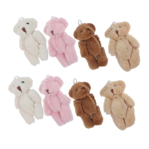 Supvox 8 Stück Mini Plüschbär Schlüsselanhänger Teilig Bunte Stofftiere für Hochzeiten Shower Dekorationen und Diy Accessoires Niedliche Mini Tierfiguren für Partys und von Supvox