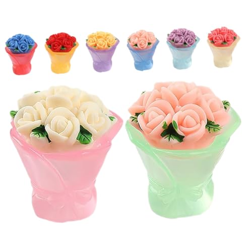 Supvox 8 Stück Mini Rosenstraußpflanzen Puppenhausmöbel Miniatursachen Künstliche Sukkulenten Kleine Blumen Kunstblumen In Vase Kunstsukkulenten Puppenhaustopf von Supvox