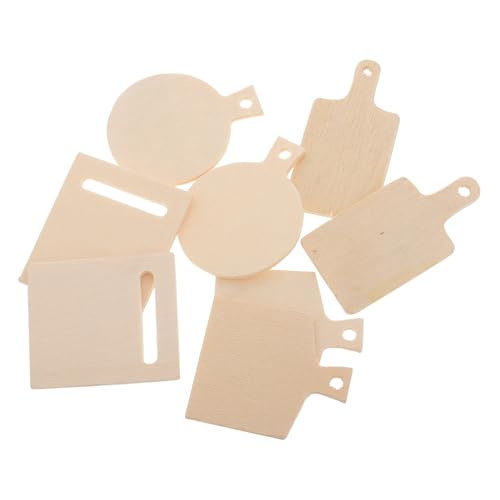Supvox 8 Stück Mini-schneidebrettmodell Miniküche Für Schneidebrett Klein Kleines Schneidebrett Aus Holz Puppenhaus-küche Schneidebrett-Handwerk Mini-wurstbrett Hölzern Beige von Supvox