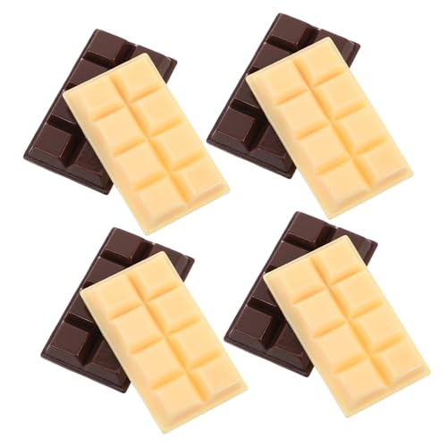 Supvox 8 Stück Simulierte Schokoladenornamente Künstliche Nahrungsschokolade Realistisch 3D Gefälschte Schokolade Künstliche Schokolade Kleine Gefälschte Schokolade Harz von Supvox