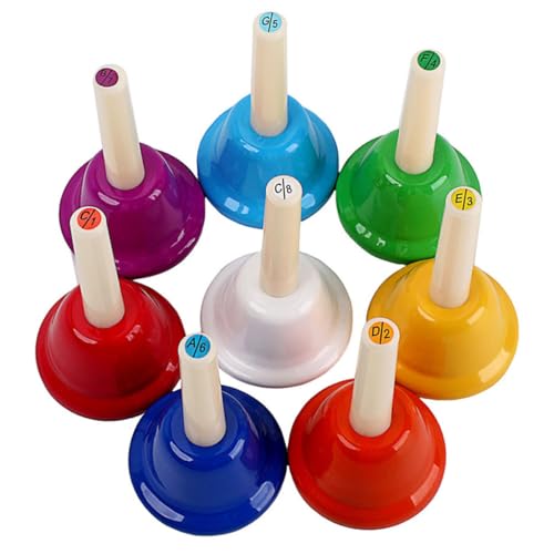 Supvox 8 Stück Teiliges Bunte Handglocken mit Vielseitiges Musikinstrument für Frühkindliche Bildung für Kindergarten und Schüler Supvox 8 Stück Teiliges Bunte Handglocken mit Vielseitiges Musikinstrument für Frühkindliche Bildung für Kindergarten und Schüler von Supvox