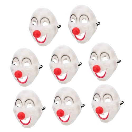 Supvox 8 Stück Teiliges Clown Masken aus Leichtem PVC Vollgesichts-masken für Karneval Fasching Halloween Party Deko Wiederverwendbar Komfortabel für Damen und Herren von Supvox