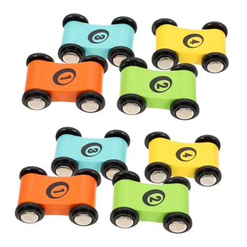 SUPVOX 8 Stück Teiliges Holzauto mit Mini Rennwagen Handgefertigt Sicher für Kleinkinder Farbenfrohe Holzmodelle Fördert Hand Auge Koordination und Kommunikation für Ab Jahren von Supvox