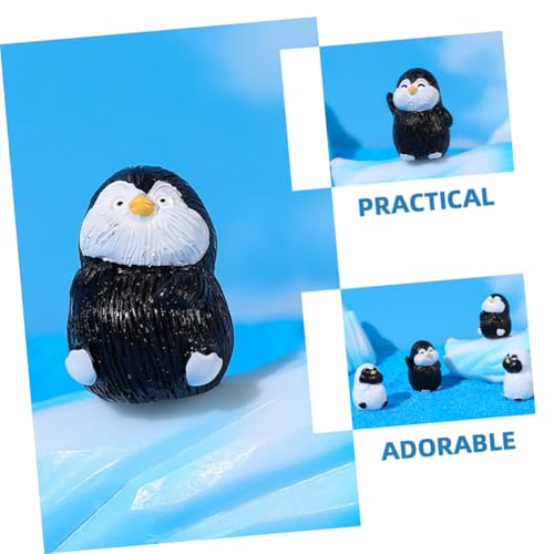 Supvox 8 Stück Teiliges Mini Pinguin Figuren aus Resin Niedliche Micro Landschaft Dekoration Robuste Miniatur Pinguin Skulpturen für Puppenhaus Kuchen Auto und Garten Platzsparend und von Supvox